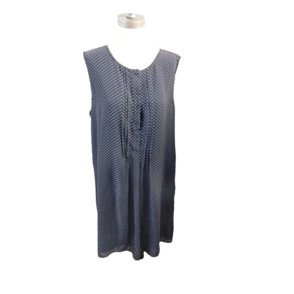 Max Studio Size M Medium Black White Mini Polka Dot Lined Flowy Dress